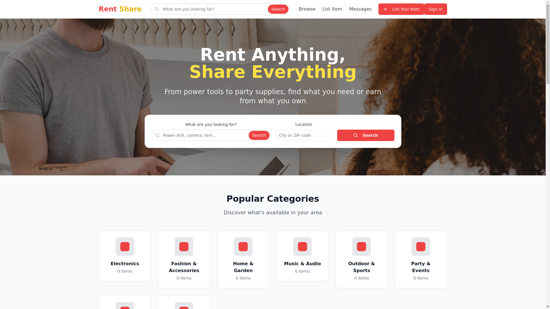 website screenshot of https://rentshare.pro/