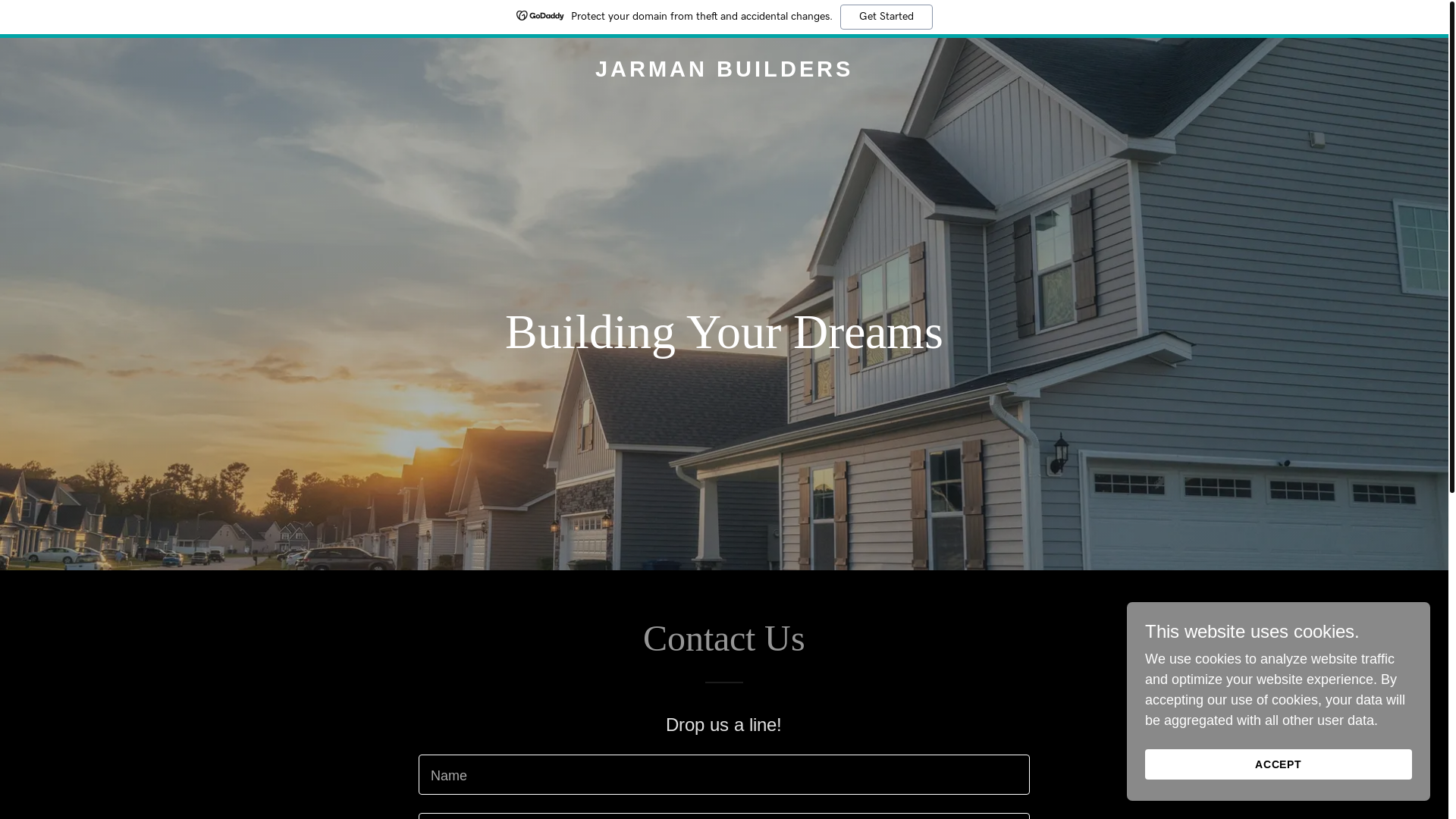 website screenshot of https://jarman-builders.com/
