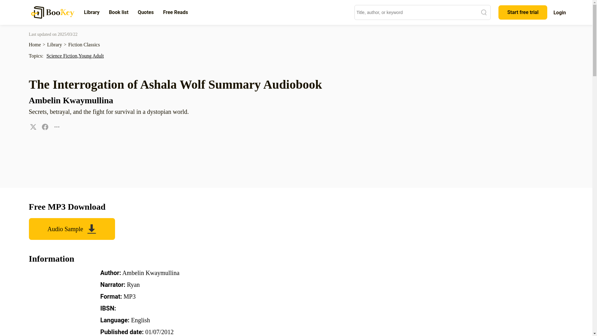 website screenshot of https://www.bookey.app/audiobook/the-interrogation-of-ashala-wolf
