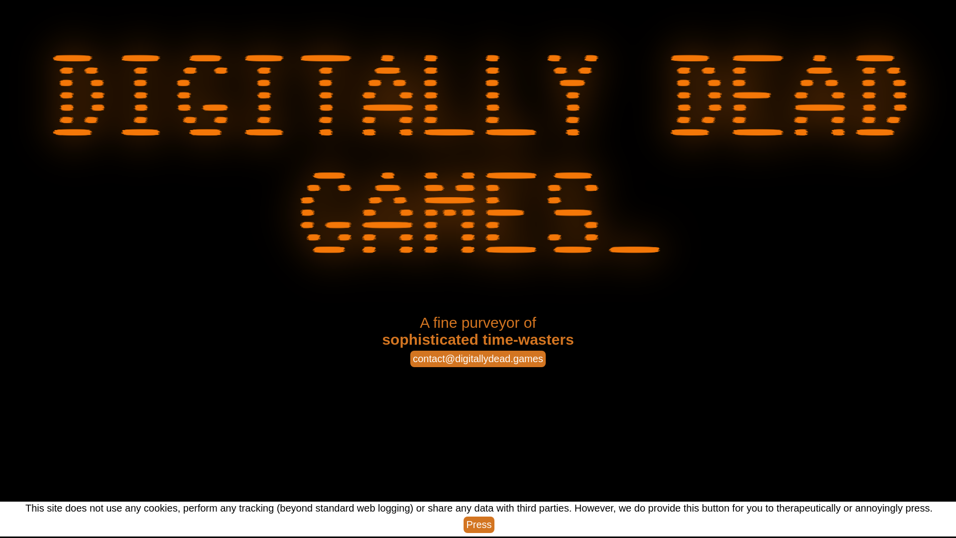 website screenshot of https://digitallydead.games/