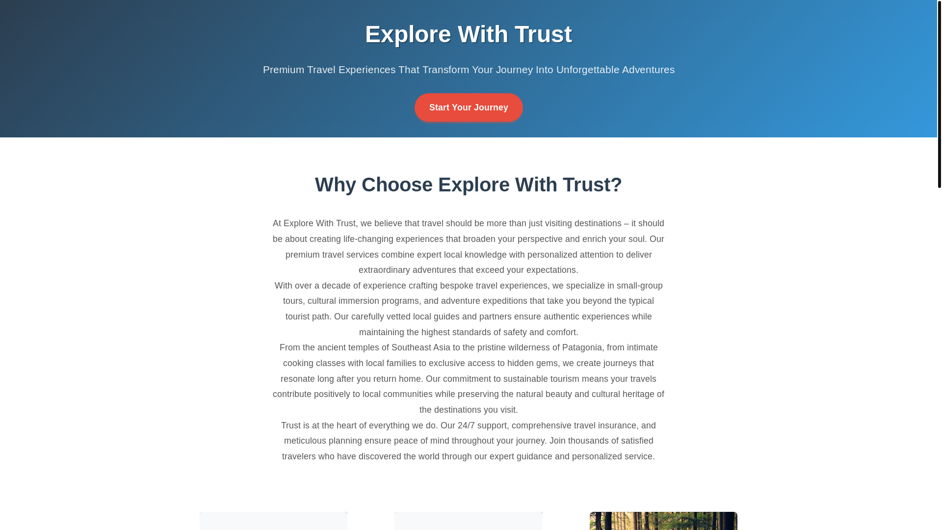 website screenshot of https://explorewithtrust.vip/