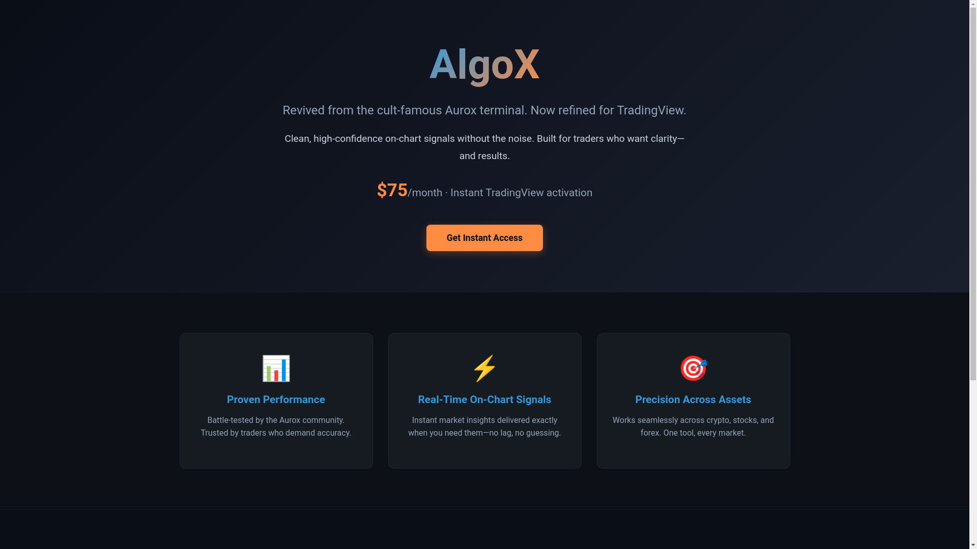 website screenshot of https://algoxsignal.com/