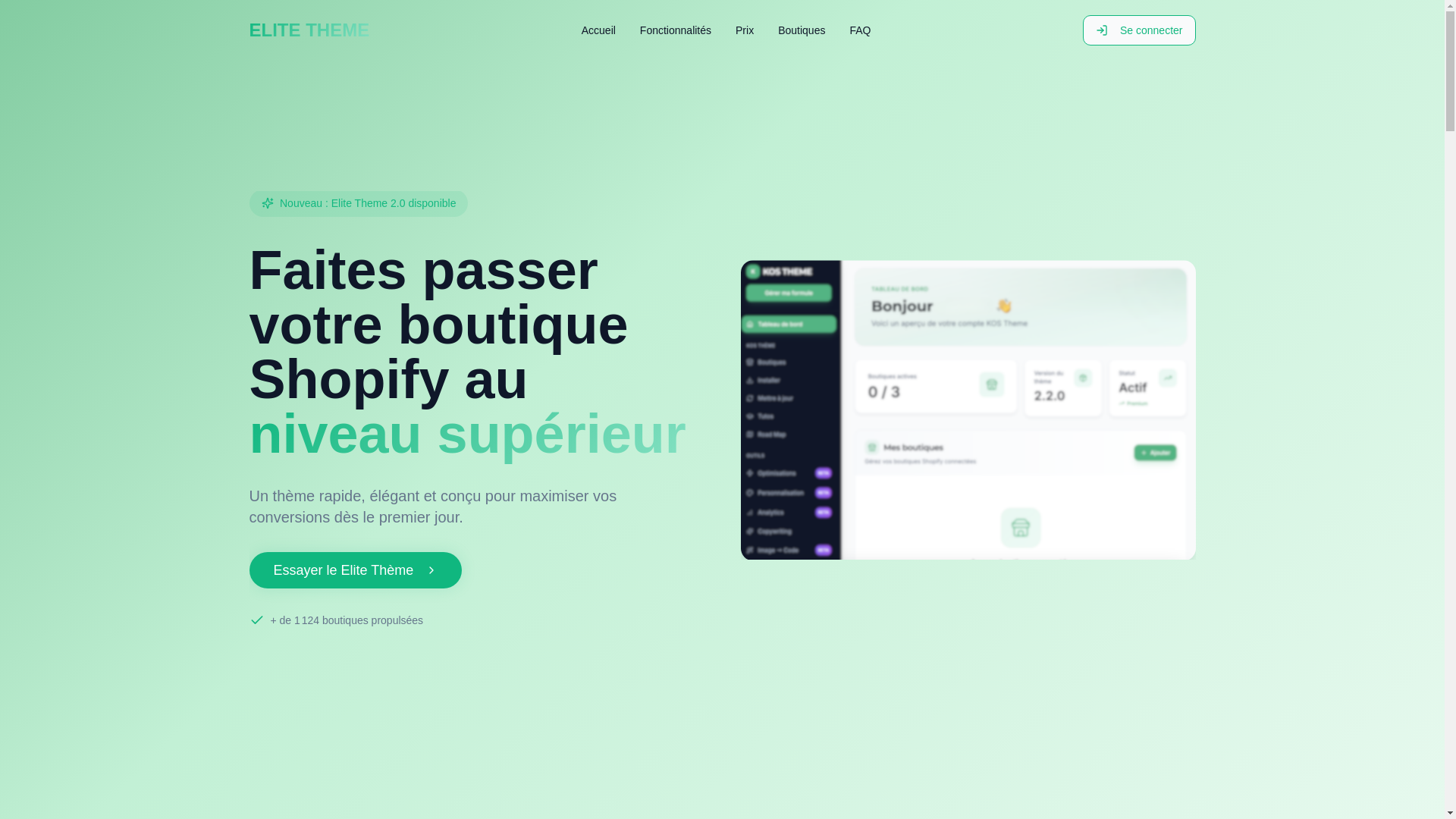 website screenshot of https://elite-theme.com/