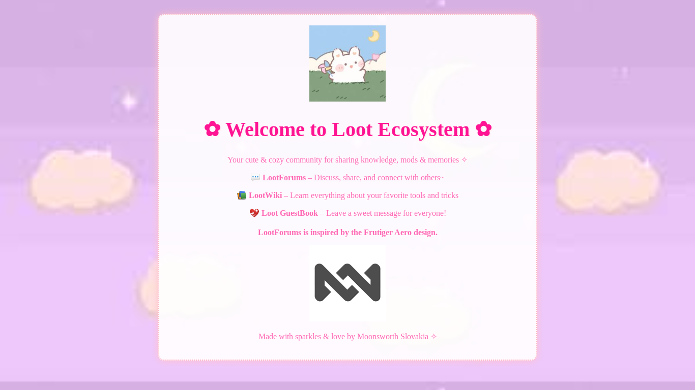 website screenshot of https://lootecosystem.eu/