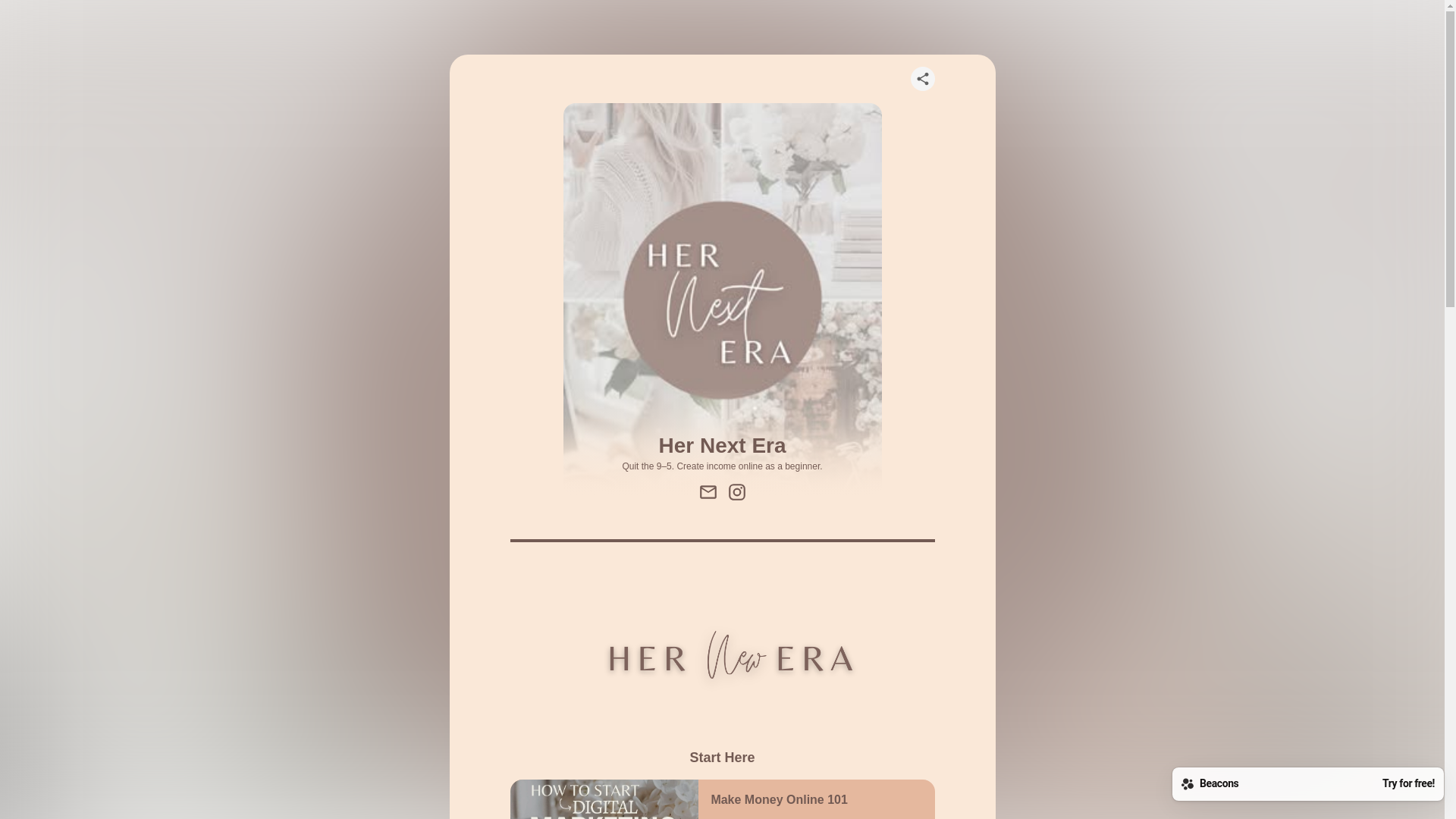 website screenshot of https://hernextera.store/
