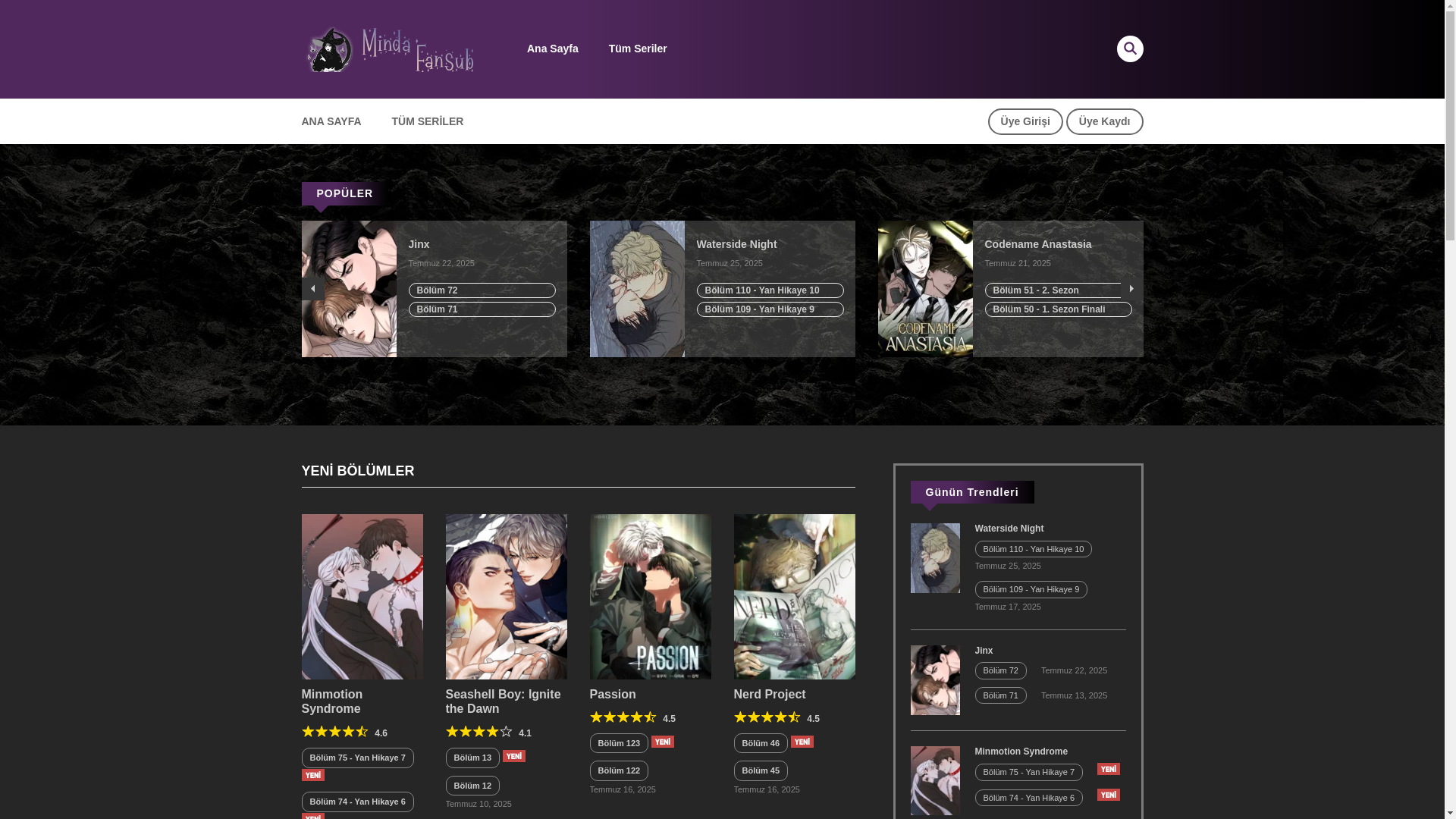 website screenshot of https://mindafansub.top/