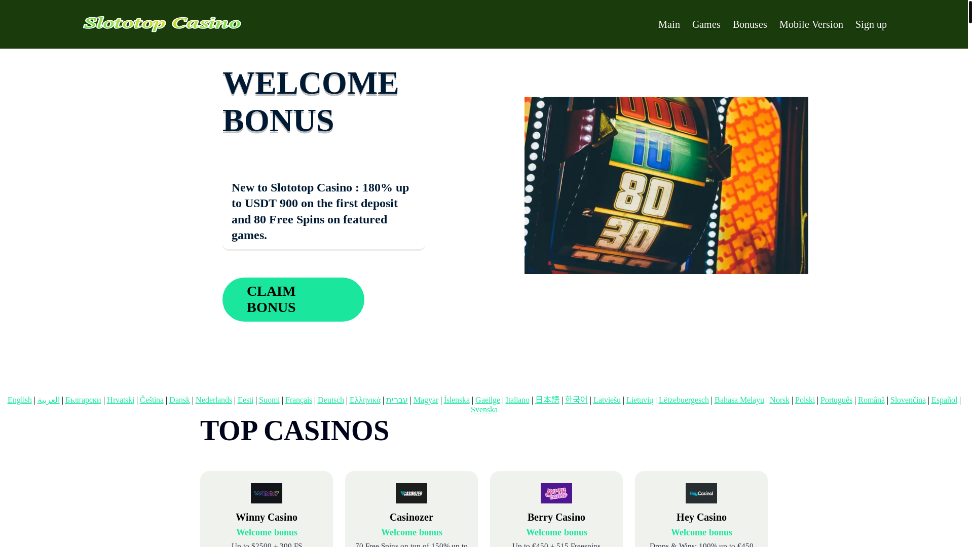 website screenshot of https://slototop2.bond/