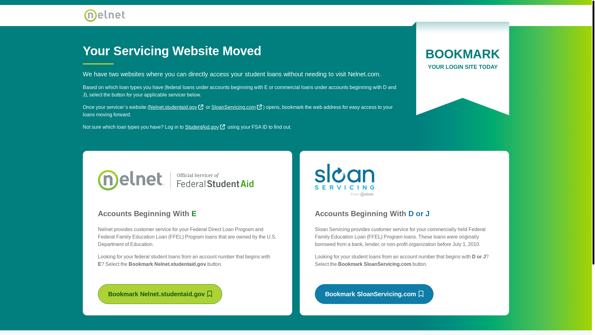 website screenshot of https://nelnet.net/