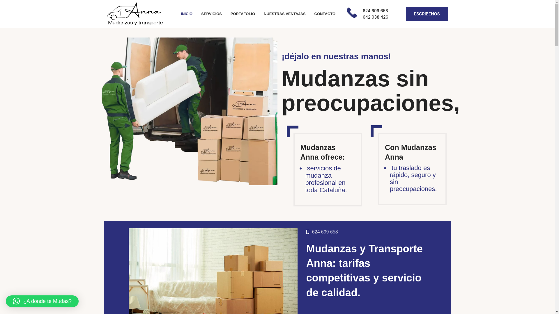 website screenshot of https://mudanzasytransporteanna.es/
