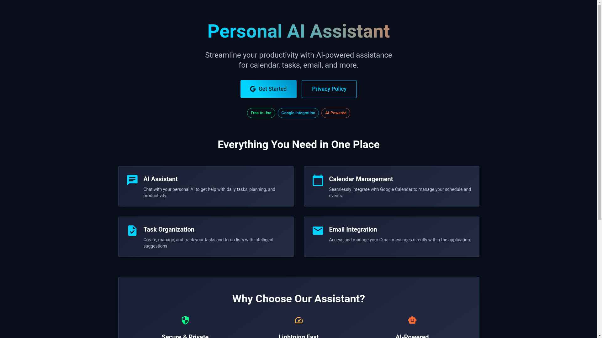 website screenshot of https://ai-assistant-agent-margaretlai.online/