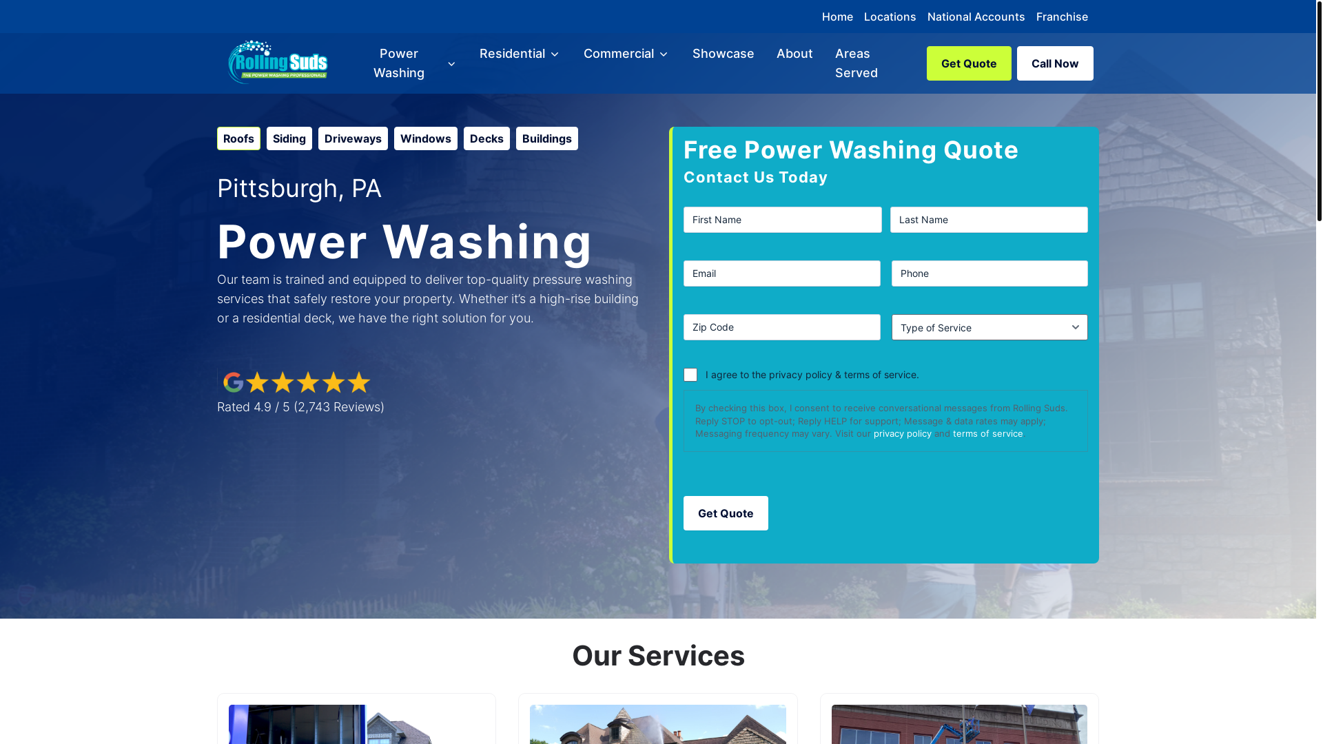 website screenshot of https://skylinecleanco.co/