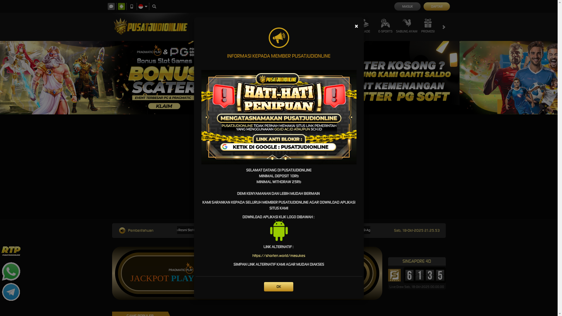 website screenshot of https://pusatjudionline-gachor.site/