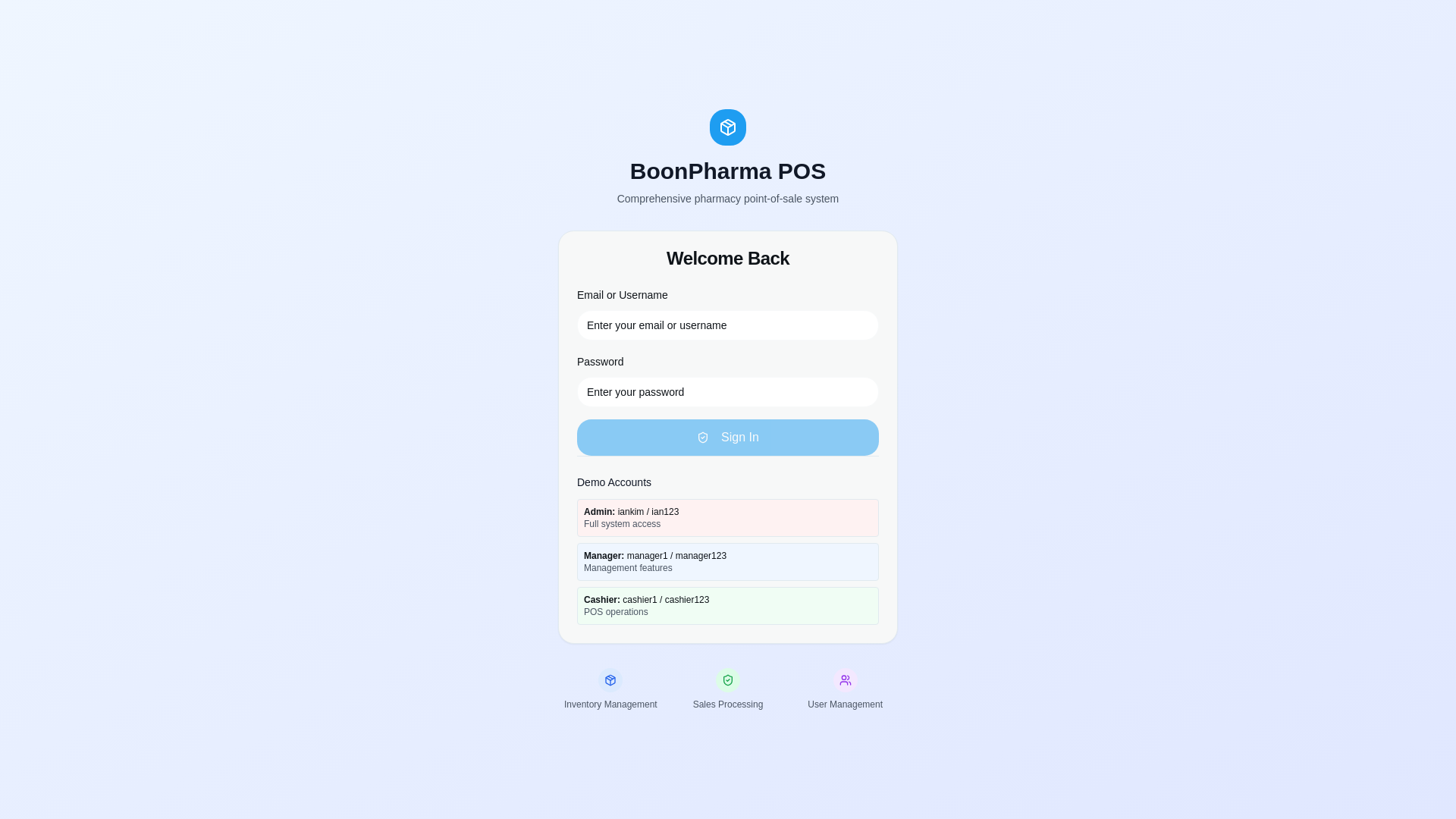 website screenshot of https://boonpharmapos.net/