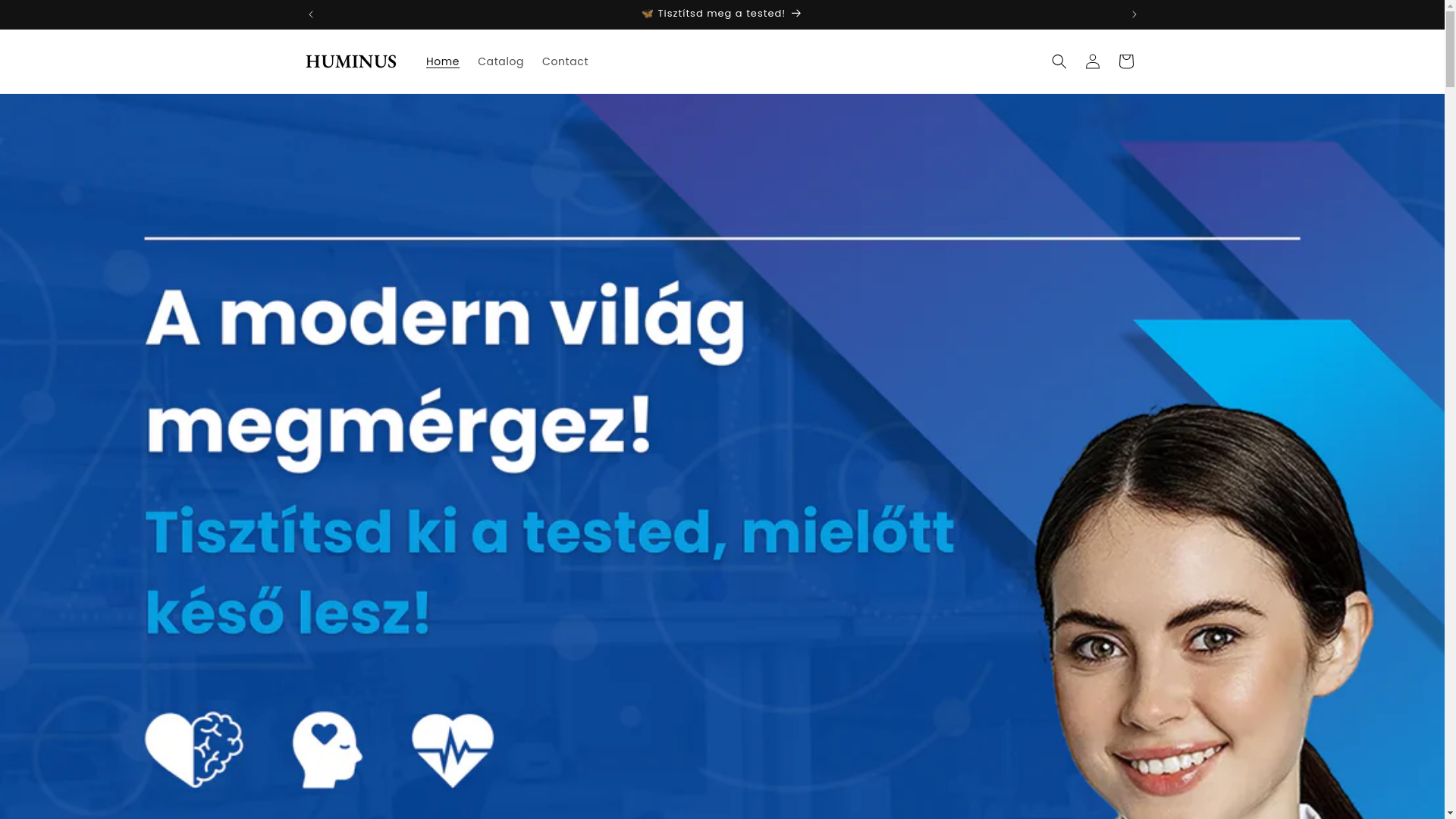 website screenshot of https://huminus.hu/
