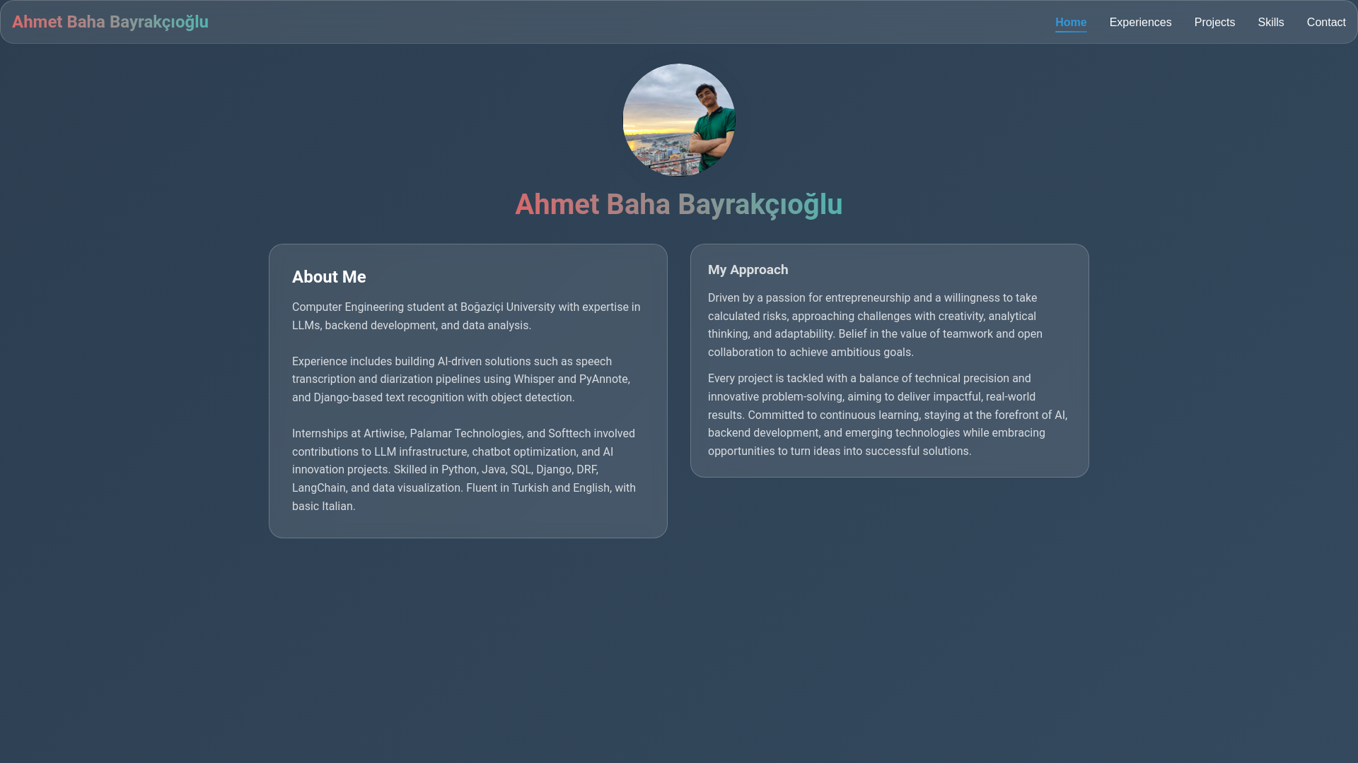 website screenshot of https://baha-portfolio.pages.dev/