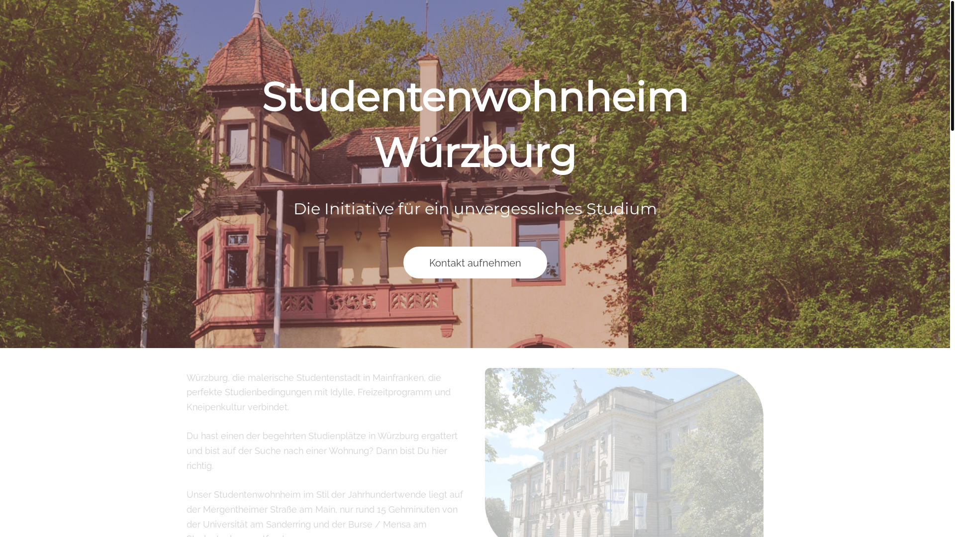 website screenshot of https://www.wohnheim-wuerzburg.de/