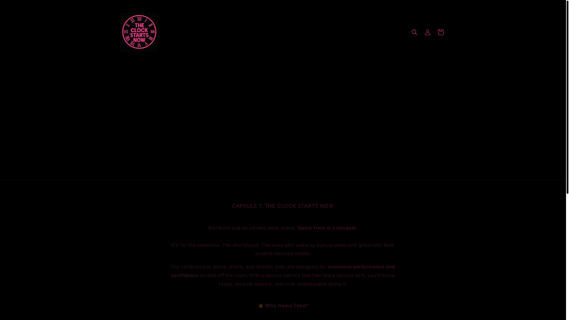 website screenshot of https://gametimeathleticwear.com/