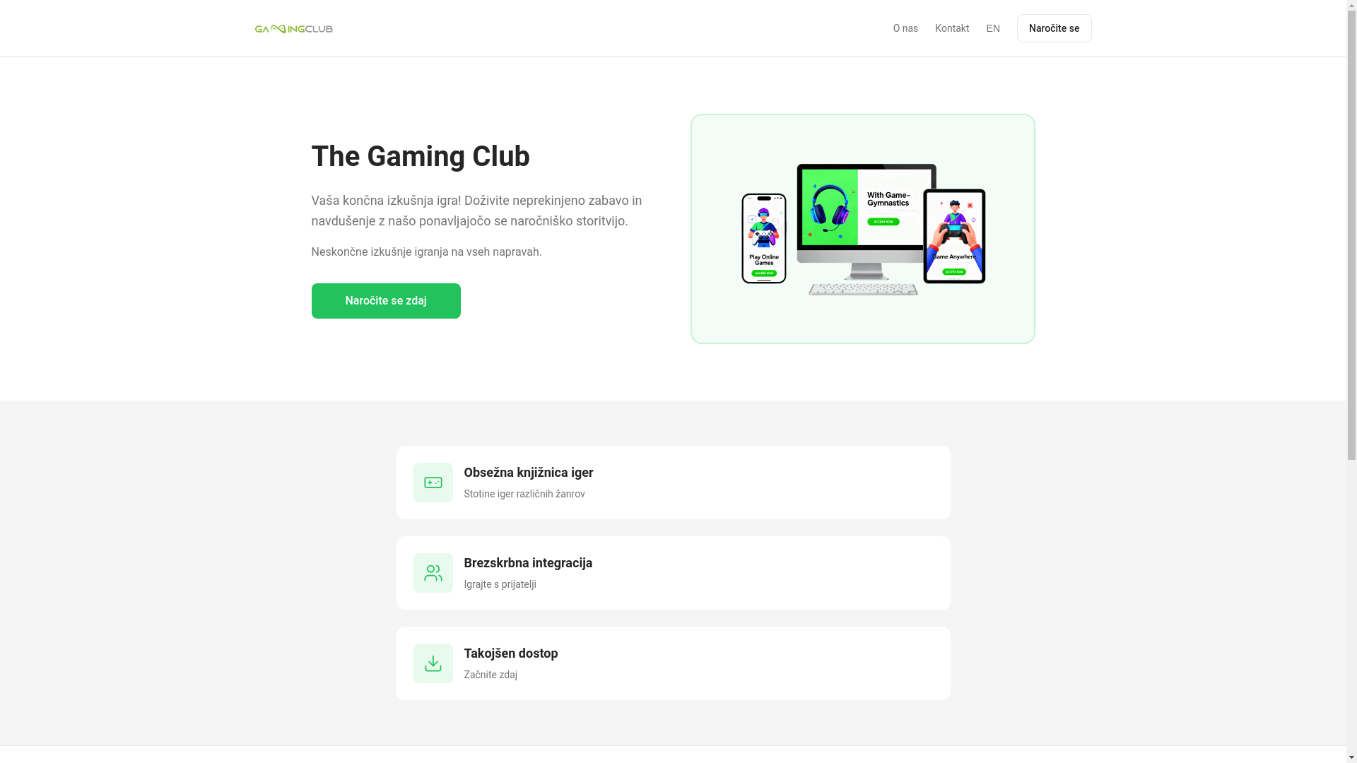 website screenshot of https://gameclub-si.com/