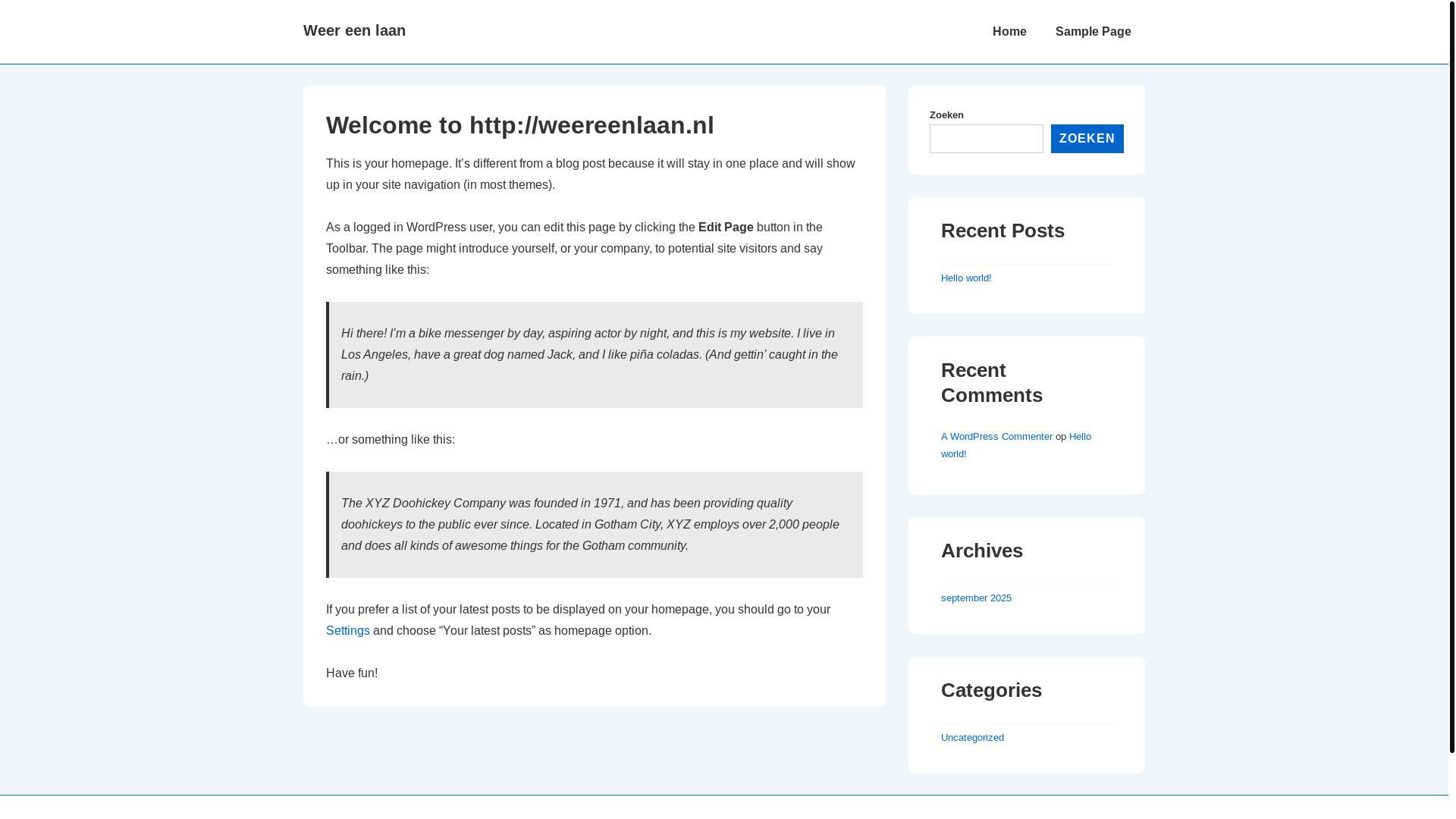 website screenshot of https://weereenlaan.nl/
