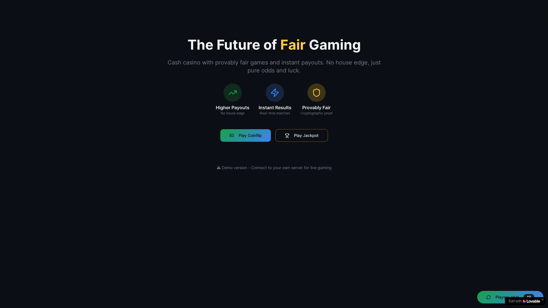 website screenshot of https://pvpcasino.org/
