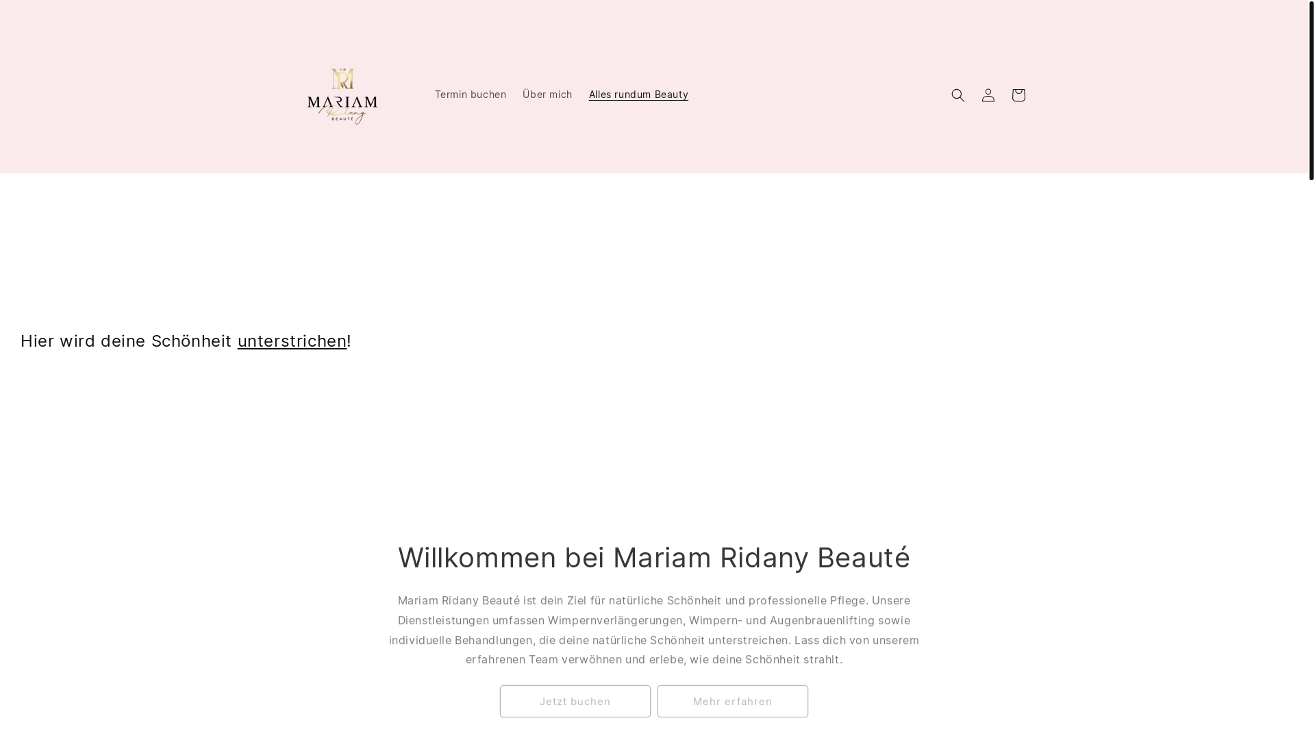 website screenshot of https://mariamridanybeaute.com/