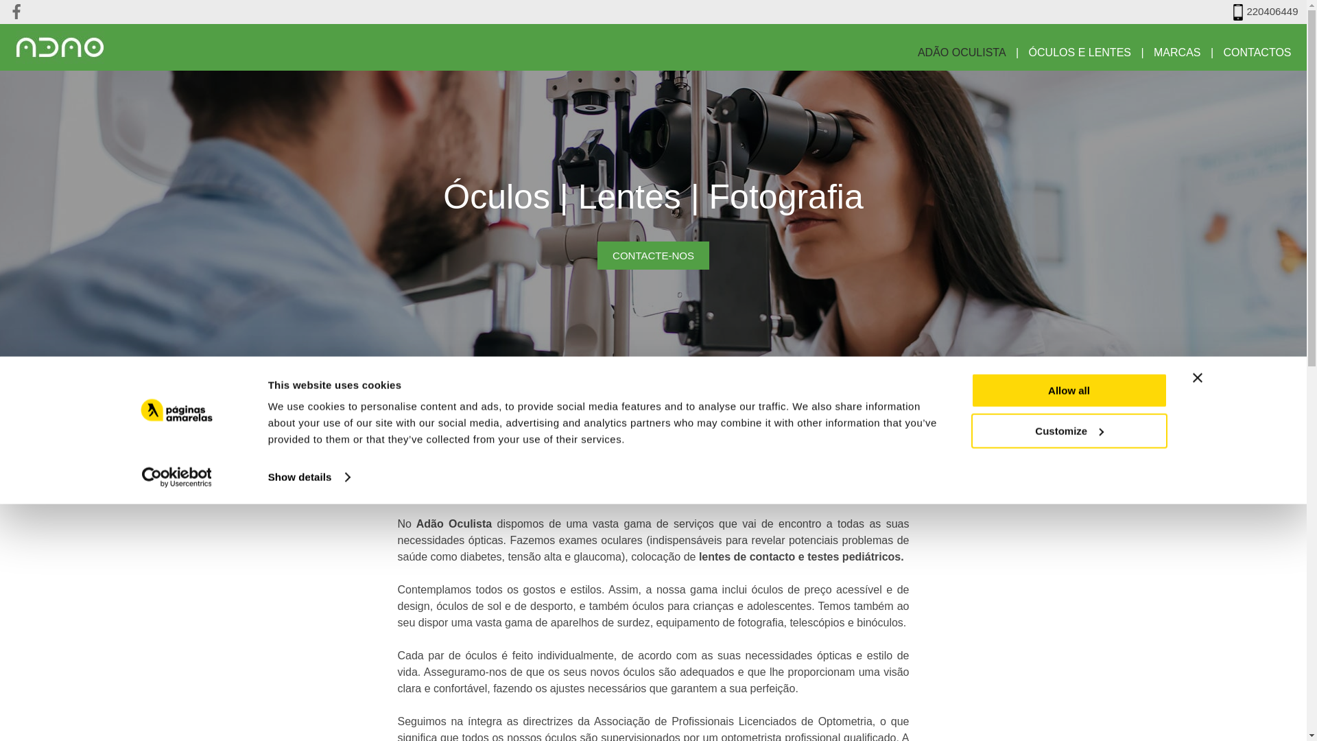 website screenshot of https://adaooculista.pt/