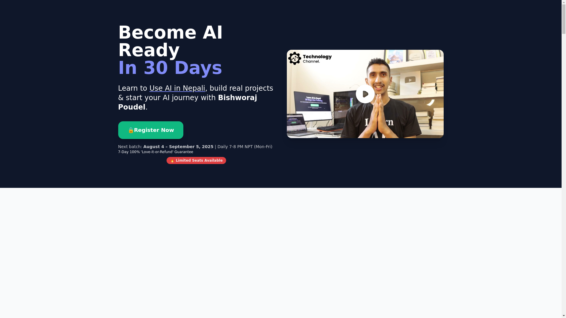 website screenshot of https://learnaiinnepal.pages.dev/