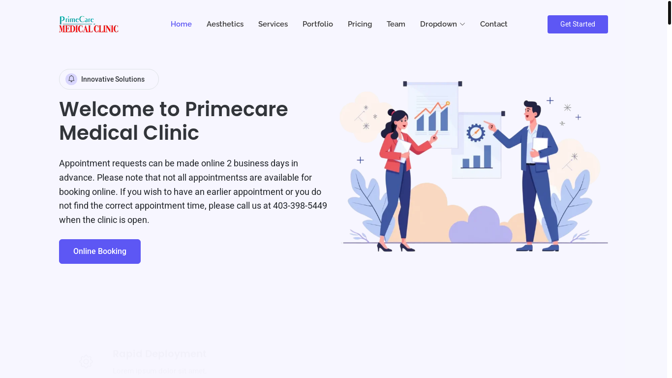 website screenshot of https://invent-primecare.pages.dev/