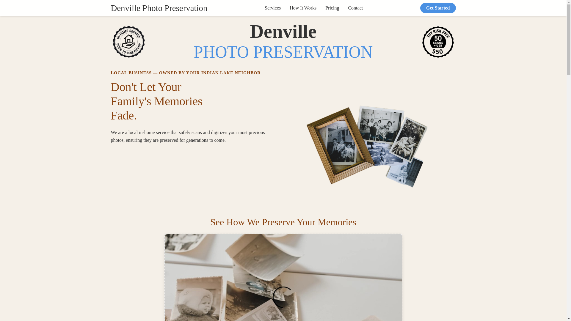 website screenshot of https://denvillephotopreservation.com/