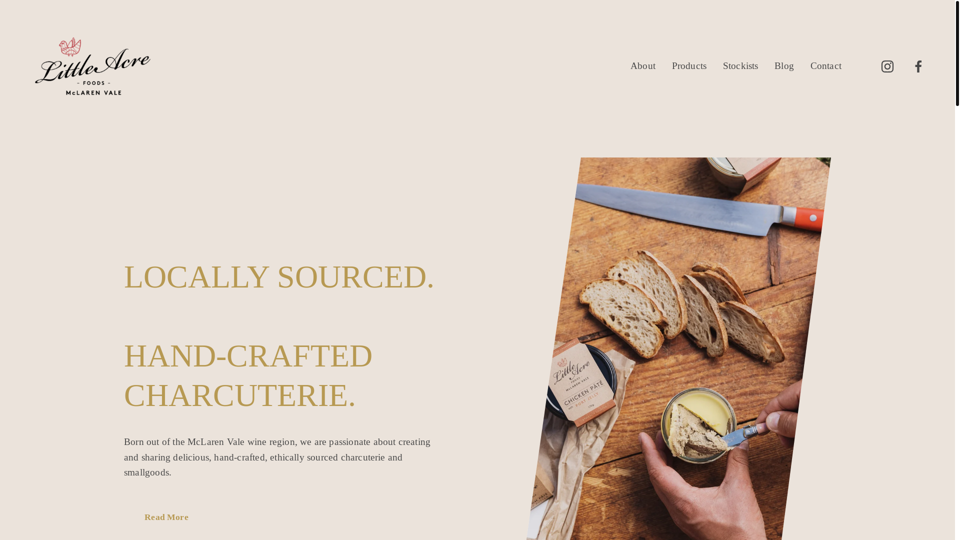 website screenshot of https://littleacrefoods.online/