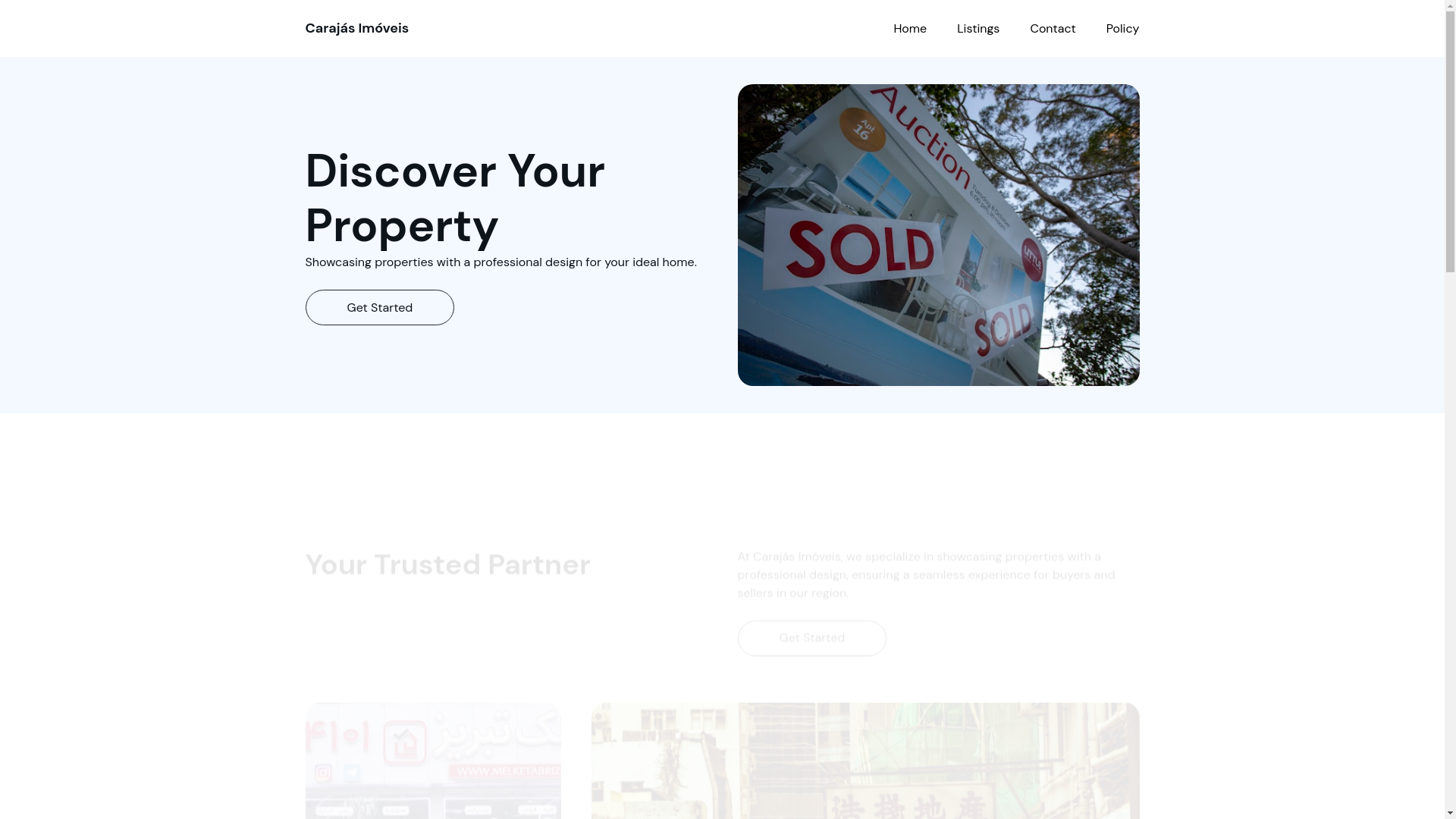 website screenshot of https://carajasimoveis.com.br/