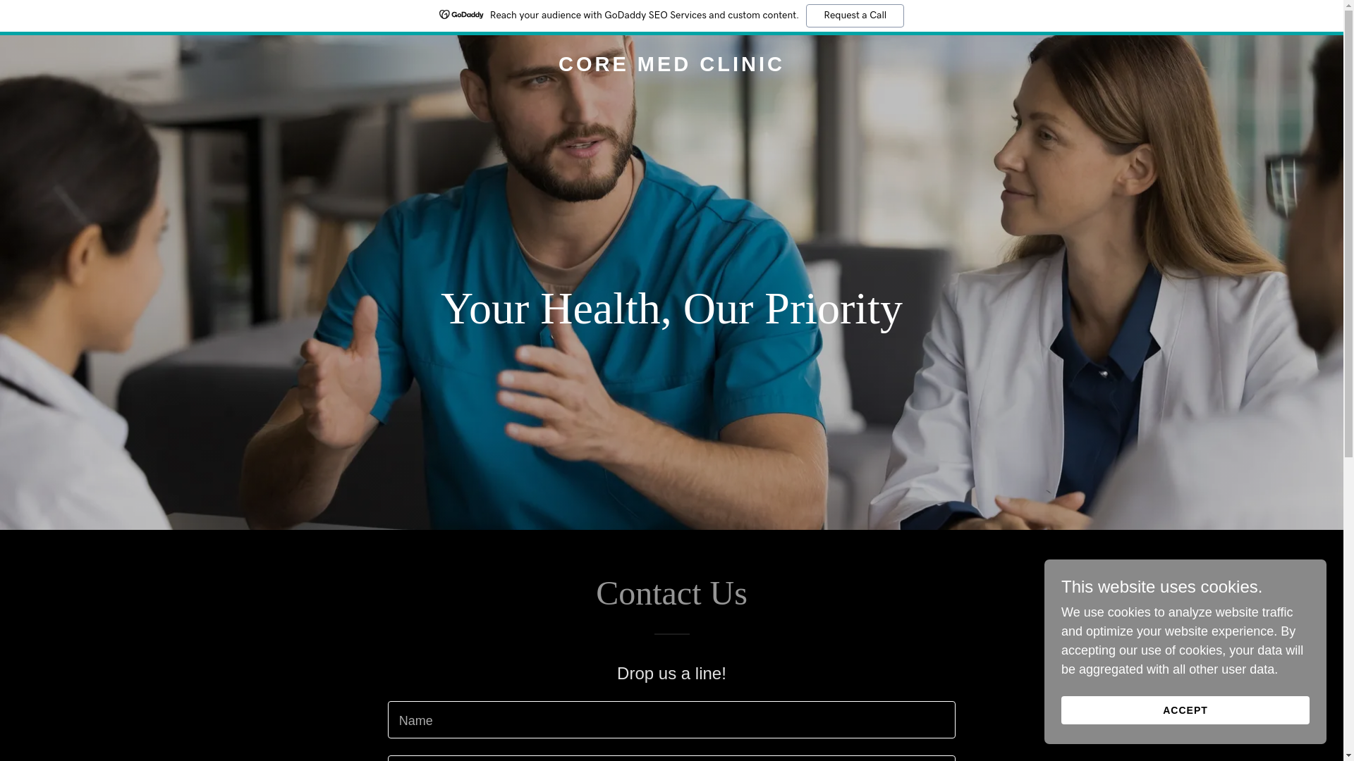website screenshot of https://coremed-clinic.com/