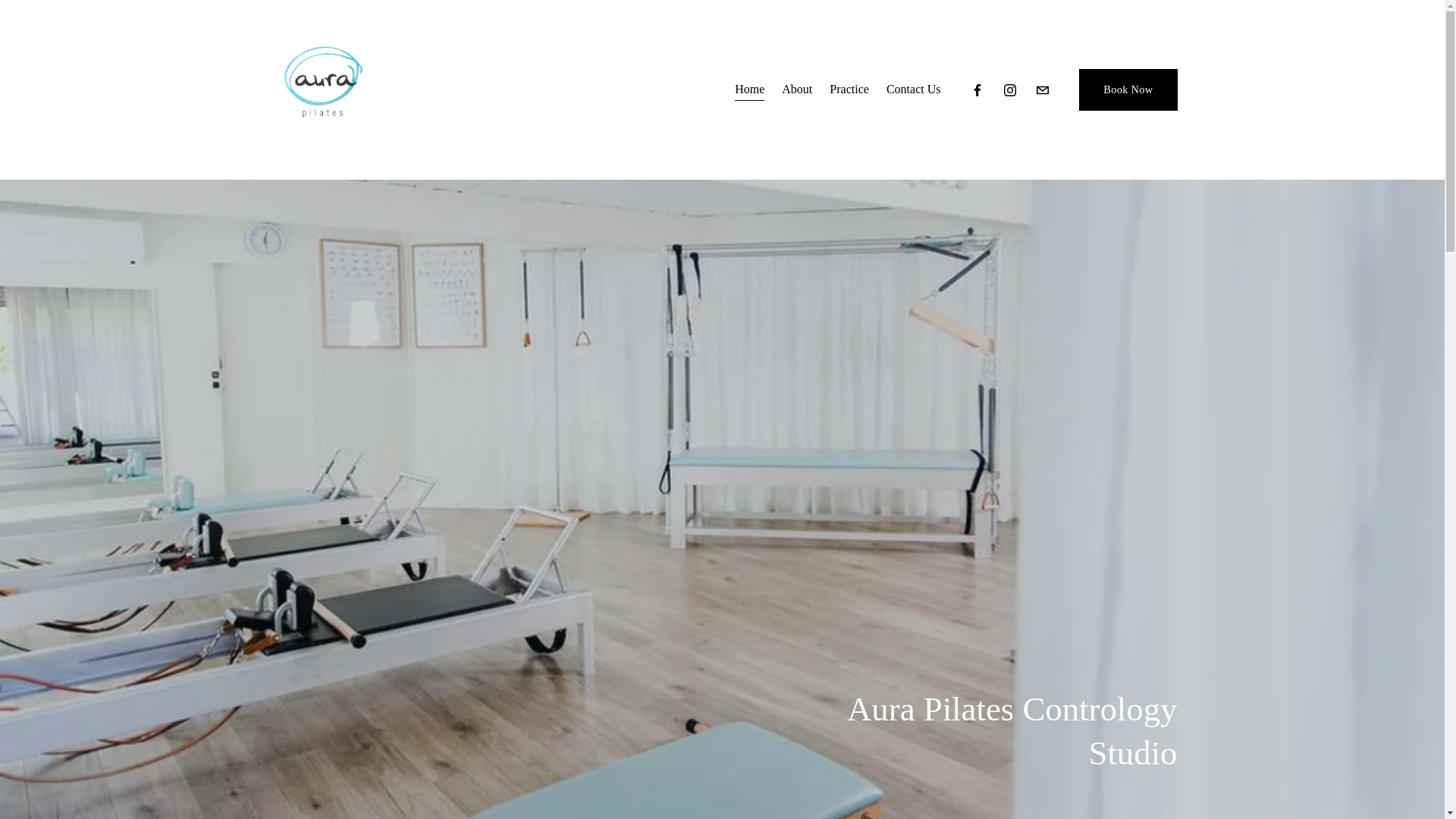 website screenshot of https://aurapilates.online/