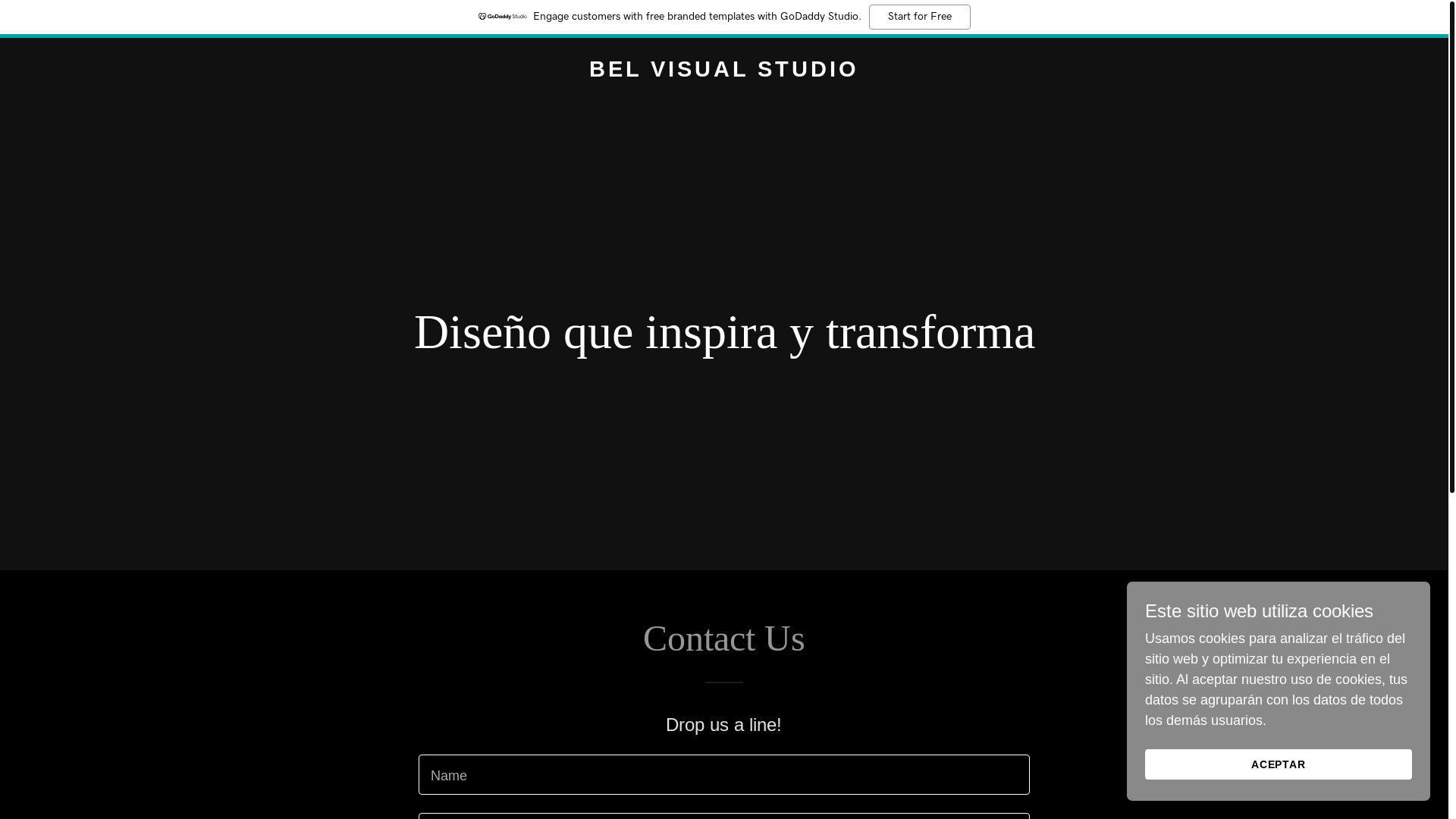website screenshot of https://belvisualstudio.com/