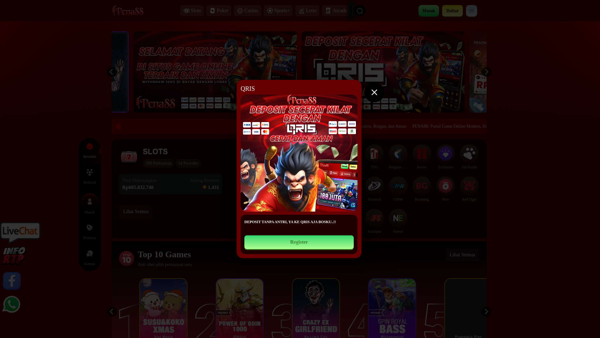 website screenshot of https://pena88bisa.org/