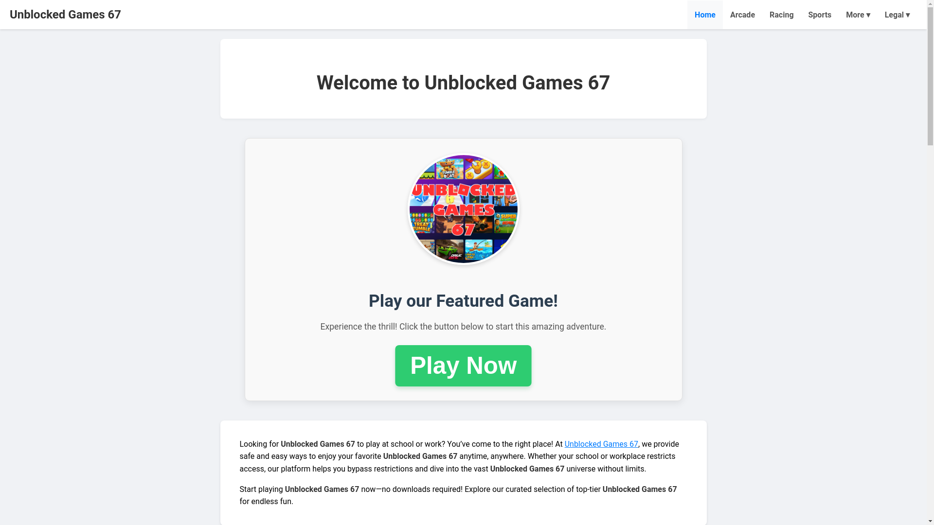 website screenshot of https://unblocked-games-67.pages.dev/