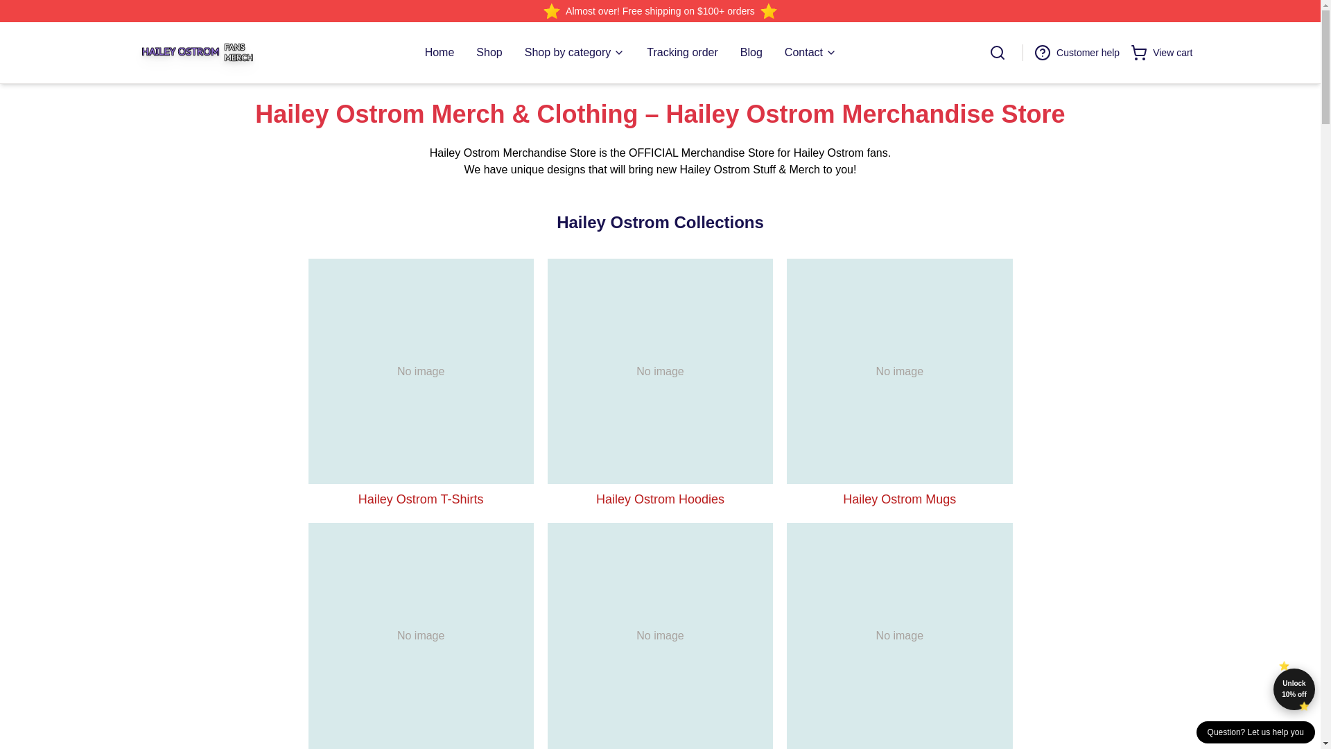 website screenshot of https://haileyostrom.shop/