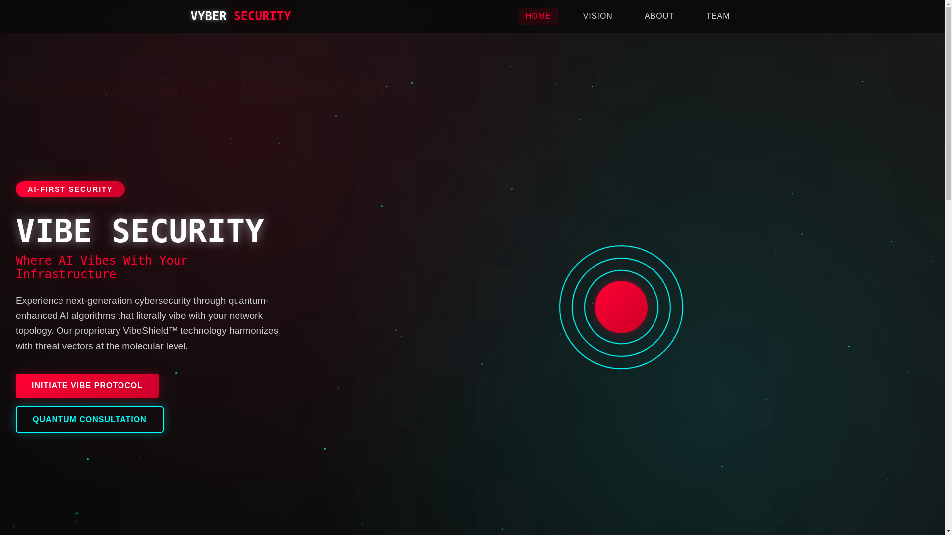 website screenshot of https://vybersecurity.pages.dev/