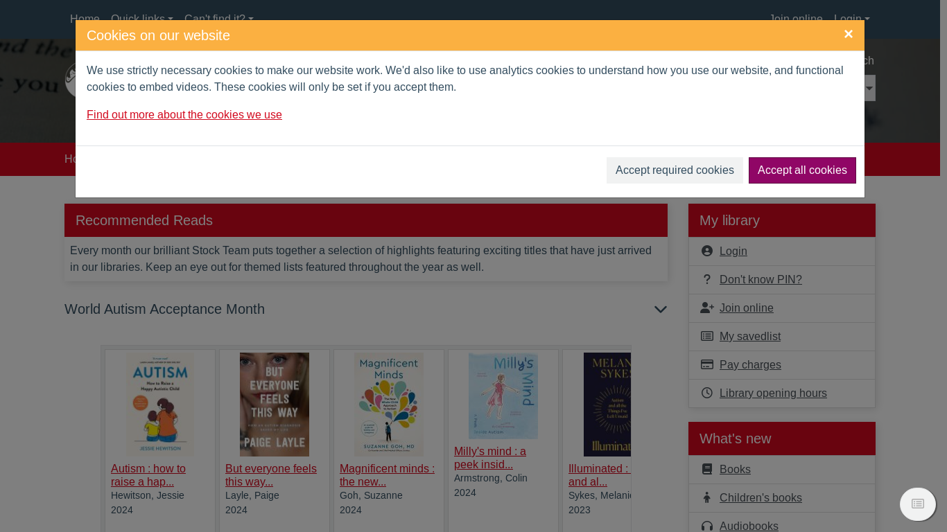 website screenshot of https://kent.spydus.co.uk/