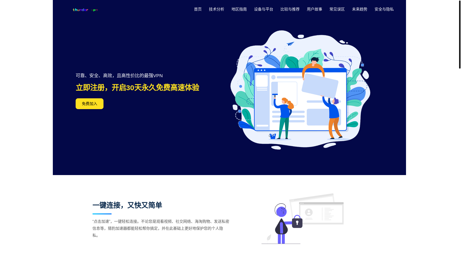 website screenshot of https://thundervpn-igspt.com/