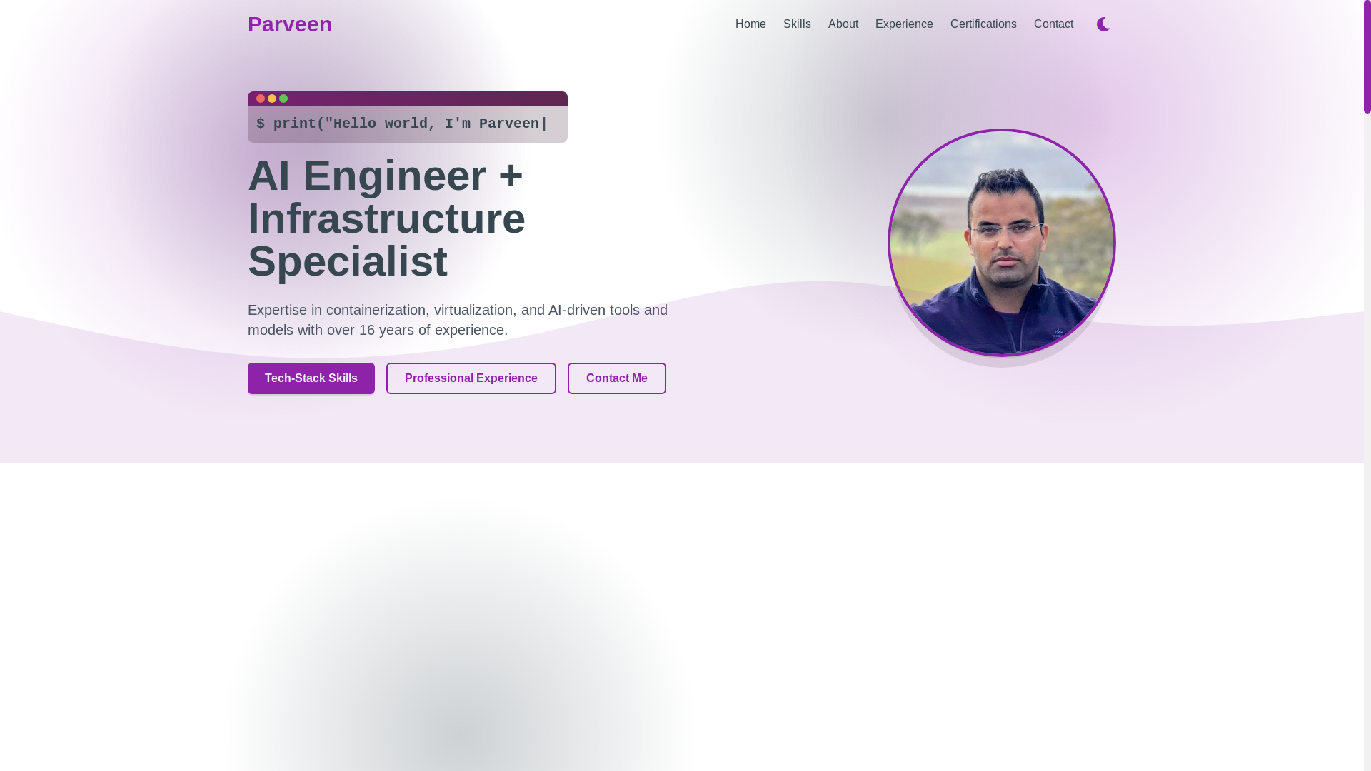 website screenshot of https://parveen-cc.pages.dev/