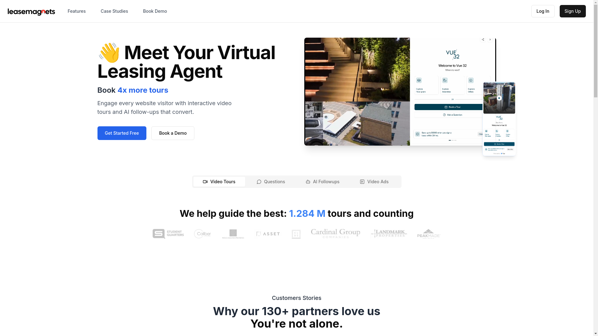 website screenshot of https://leasemagnets.ai/
