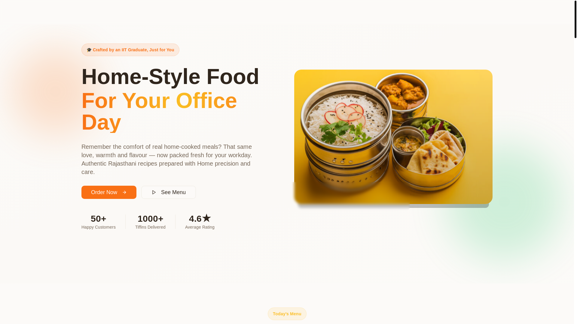 website screenshot of https://iitndabbewala.com/
