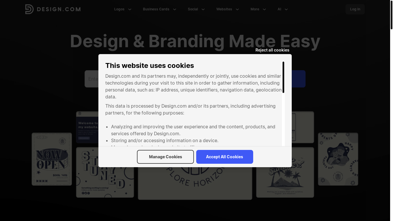 website screenshot of https://design.com/