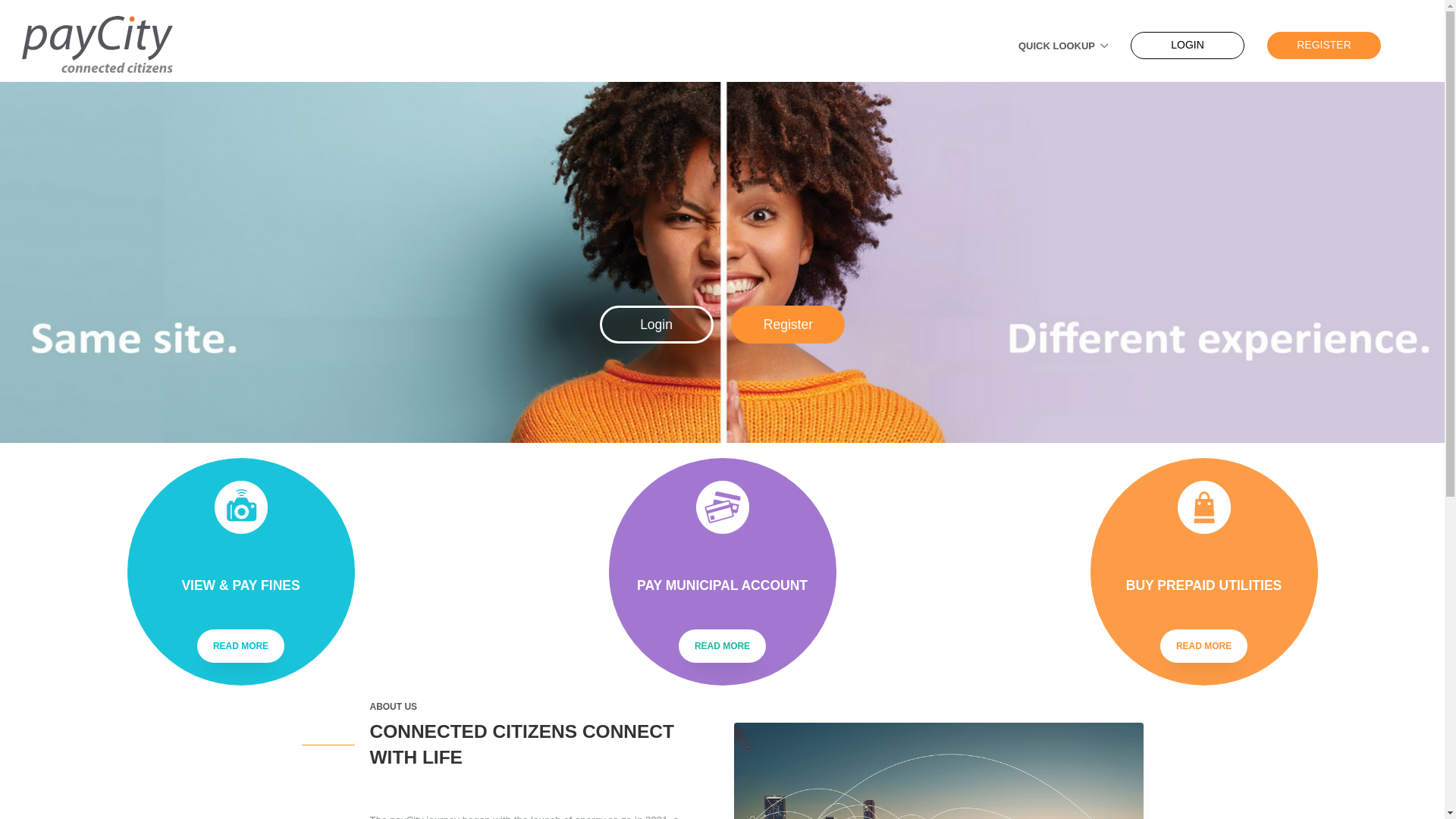 website screenshot of https://www.paycity.co.za/?utm_medium=monthly-statement