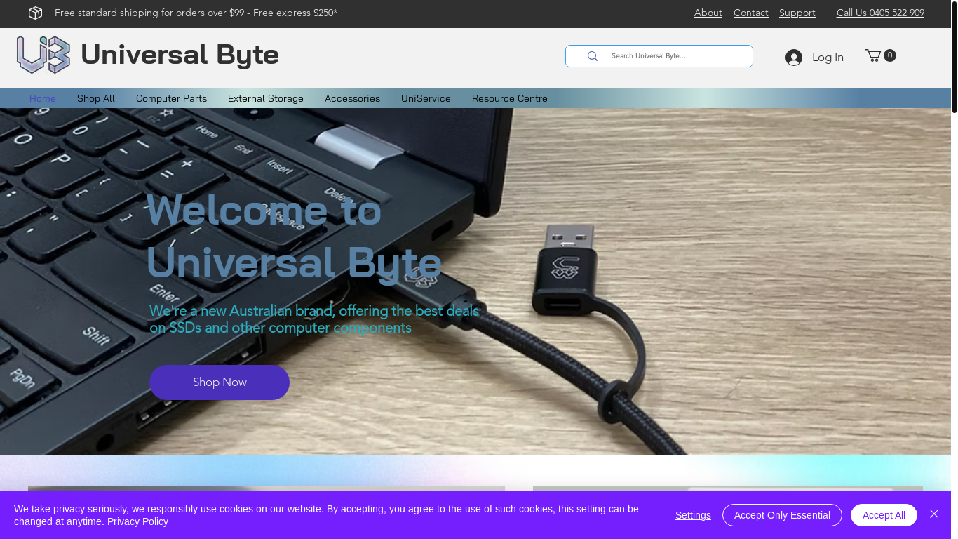 website screenshot of https://universalbyte.online/