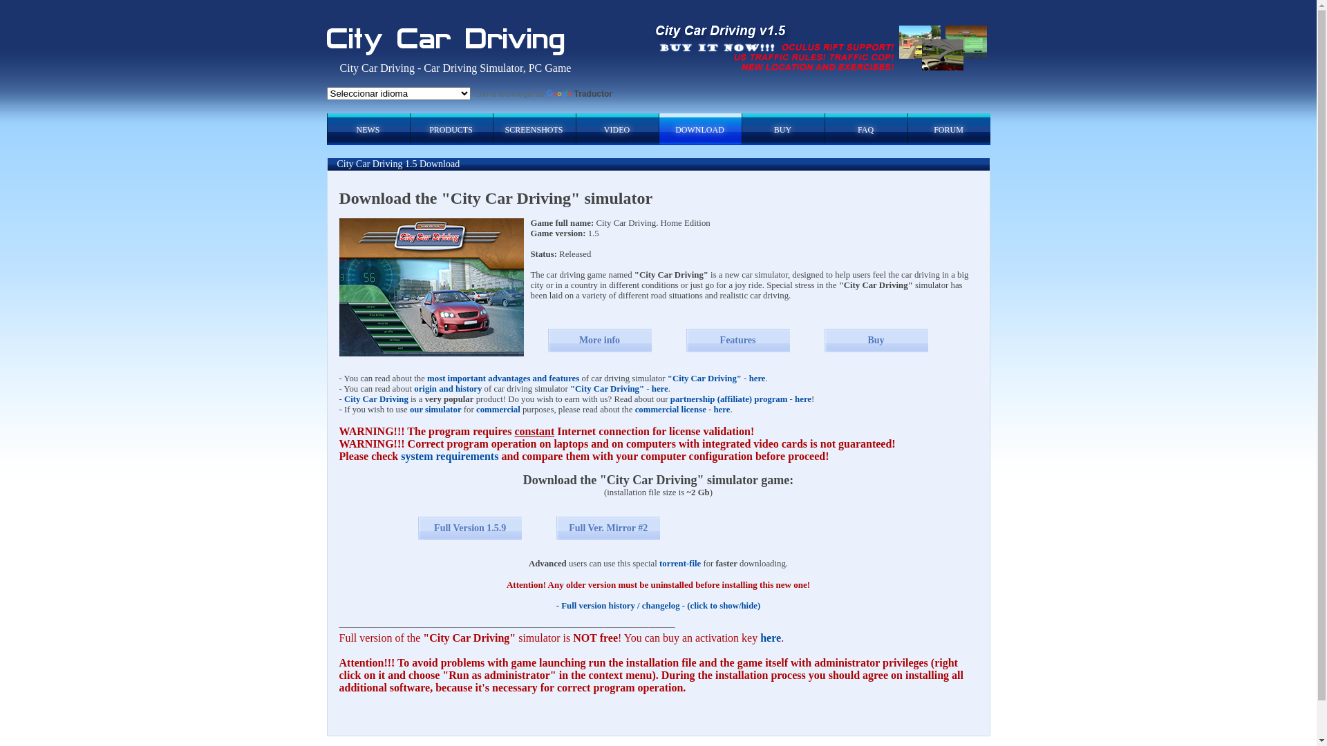 website screenshot of https://citycardriving.com/download/citycardriving