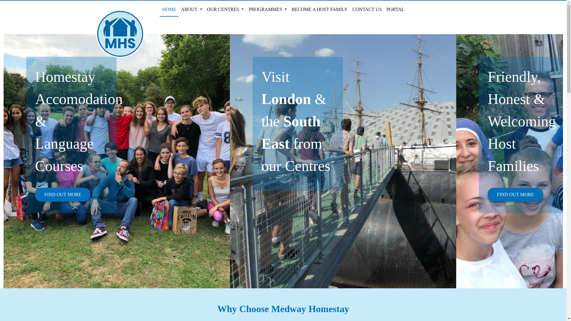 website screenshot of https://mhsstudenthomestay.com/