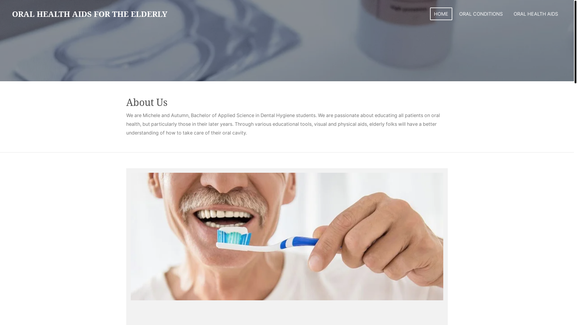 website screenshot of https://oral-health-aids-for-the-elderly.com/