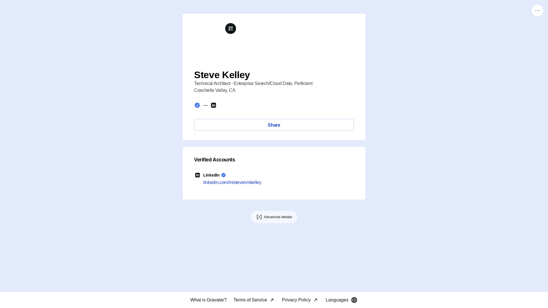 website screenshot of https://stevekelley.link/